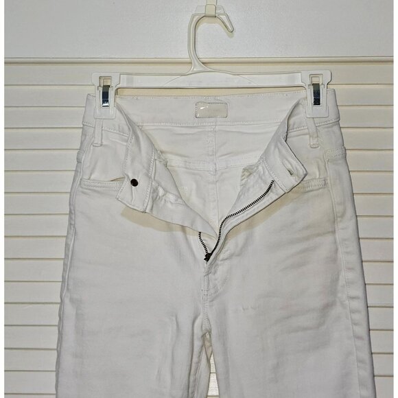 Mother Women's White Denim The Hustler Ankle Fray Jeans Size 24 2606 - Picture 3 of 16